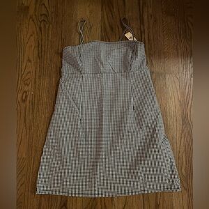 NWT garage black and white gingham mini dress size M